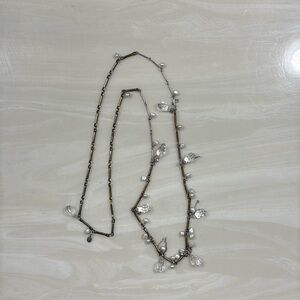 Silpada necklace Stargazer pearl glass brass sterling silver 30” long retired